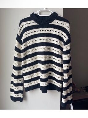 H&M Stiped Knit Oversized Sweater XS